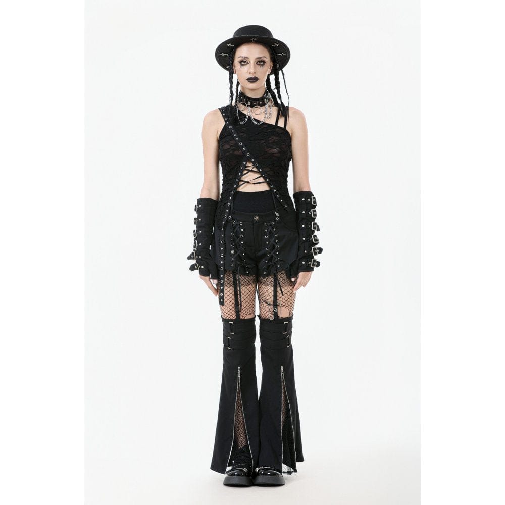 Punk Ripped Asymmetrical Hem Tank Top