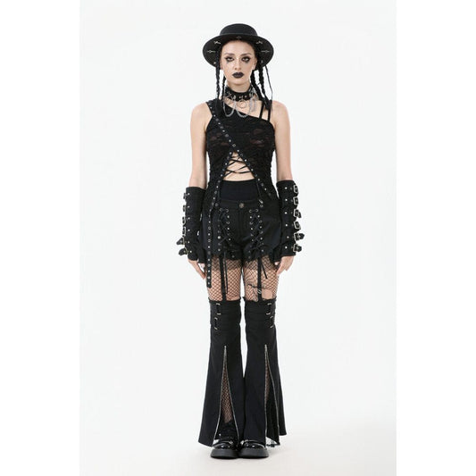 Punk Ripped Asymmetrical Hem Tank Top