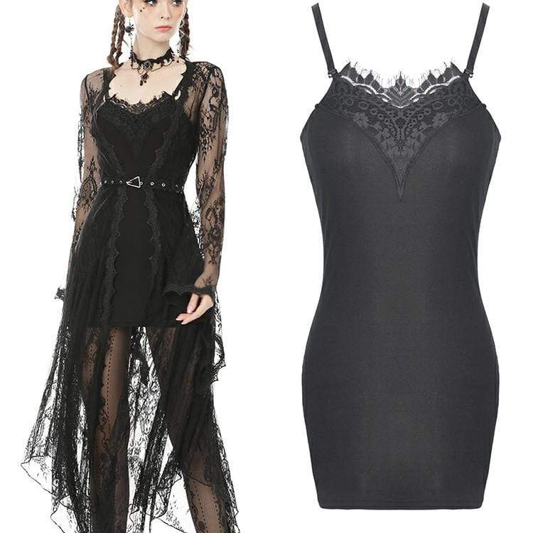 Sexy Slim-fitted Black Lace Bodycon Dress（not Including Lace Cape)