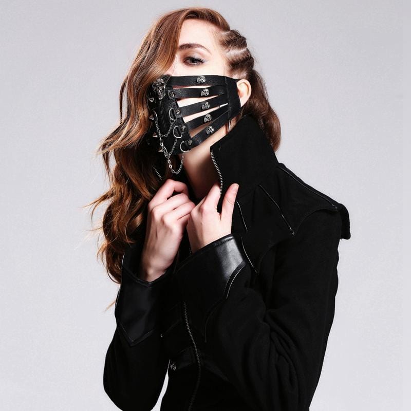 Goth Skull Studded Face Mask