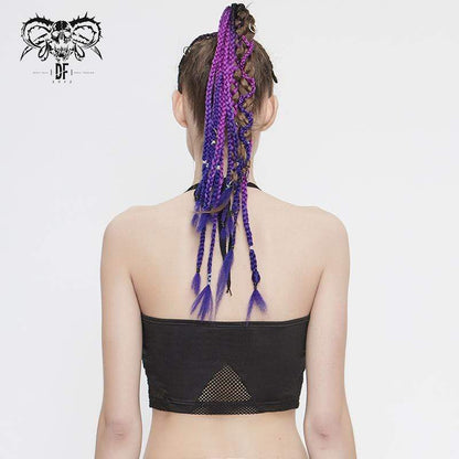 Gothic Black Lace-up Bustiers Bikini Tops