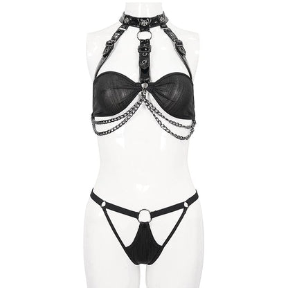 Gothic Patent Leather Splice Bustier with Lingerie