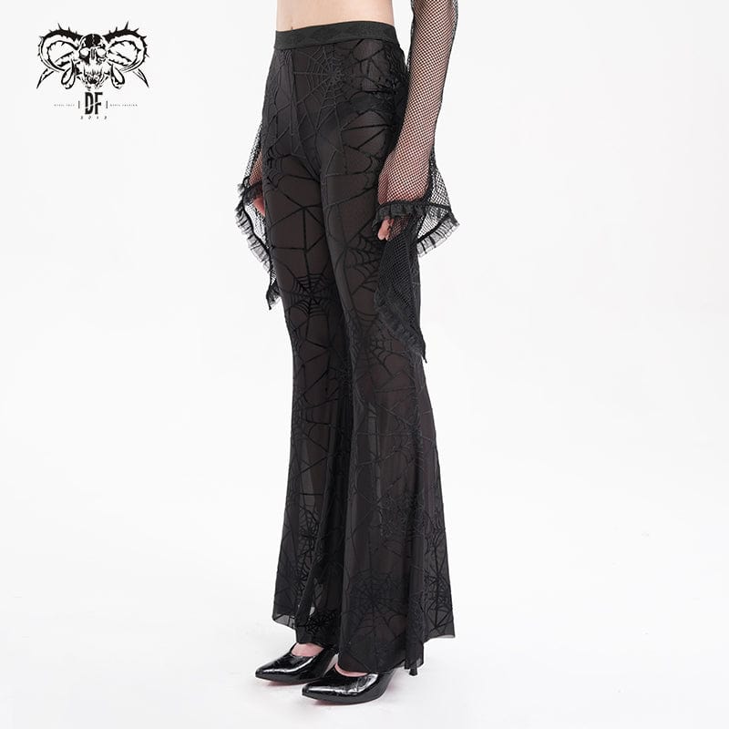 Gothic Sheer Spider Mesh Pants