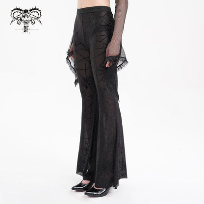 Gothic Sheer Spider Mesh Pants