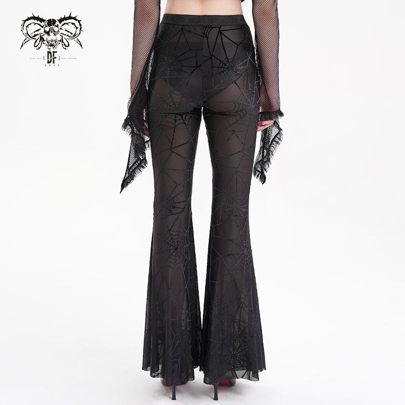 Gothic Sheer Spider Mesh Pants