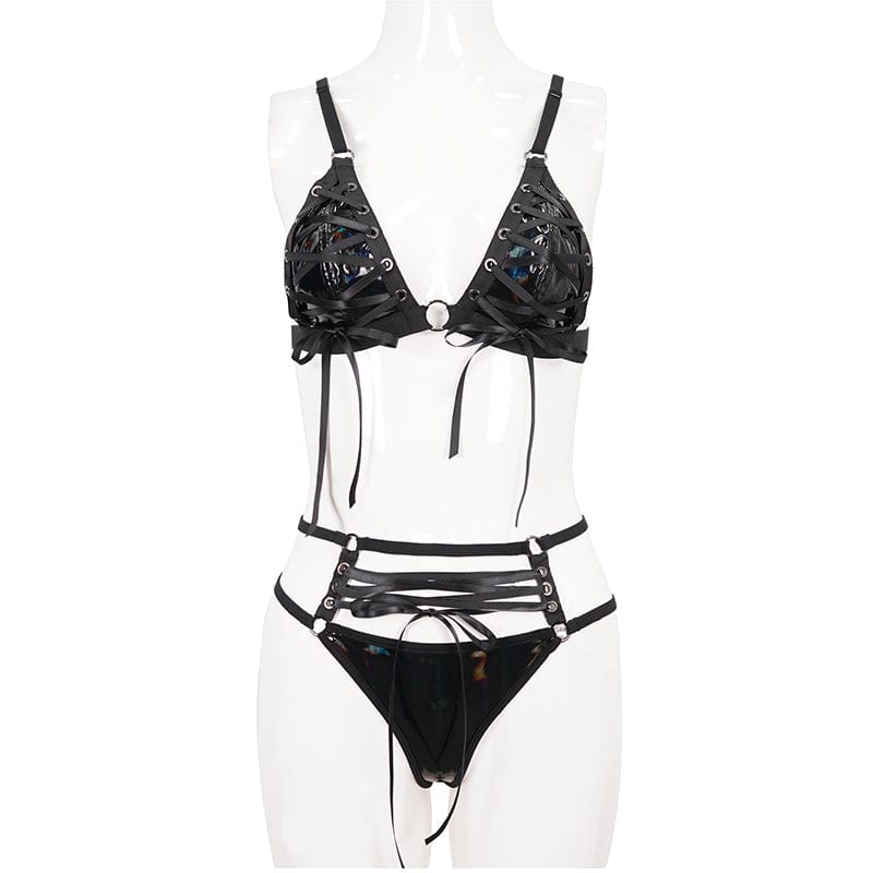 Gothic Strappy Butterfly Bustier with Lingerie