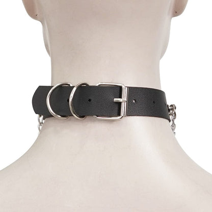 Gothic Studded Tassels Chain Choker