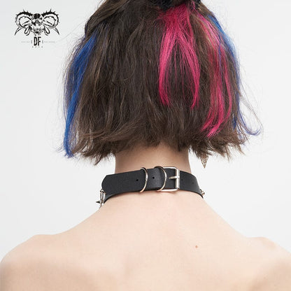 Gothic Studded Tassels Chain Choker