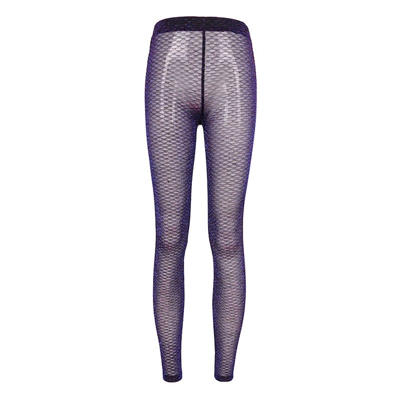 Grunge Chromatic Scaly Sheer Mesh Leggings