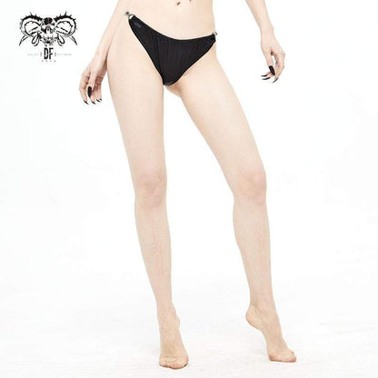 Punk Black Cheeky Bikini Bottom