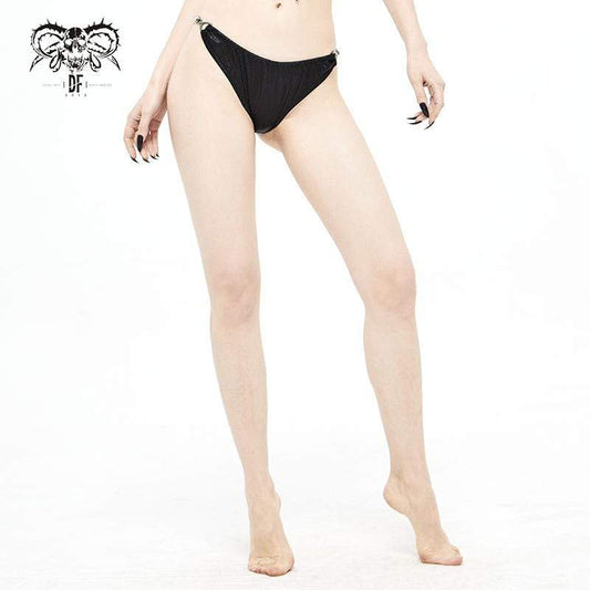 Punk Black Cheeky Bikini Bottom