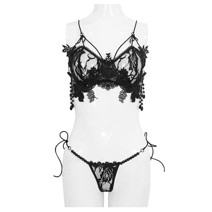 Gothic Sexy Crochet Bra Lingerie Set