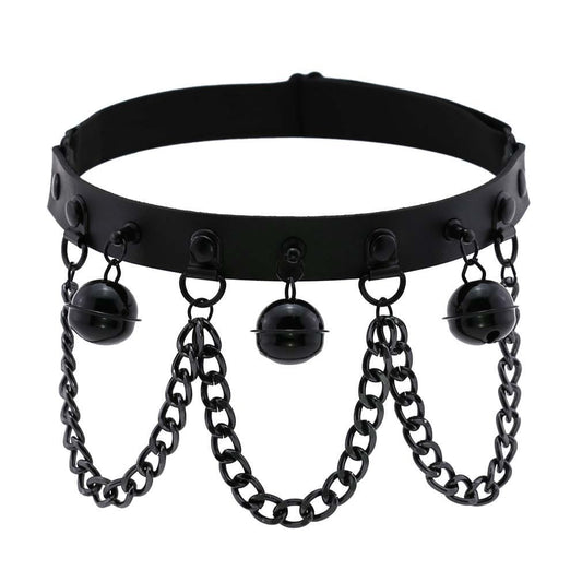 Gothic Chain Leg Harnesses With Tinkle Bell