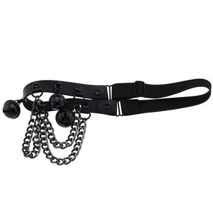 Gothic Chain Leg Harnesses With Tinkle Bell