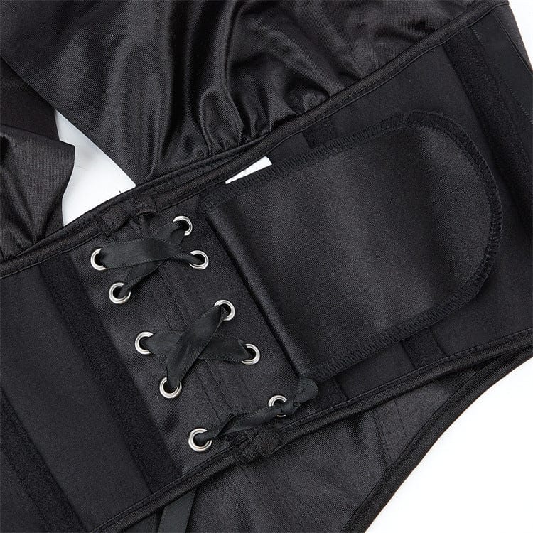 Gothic Cross Halter Neck Lace-up Overbust Corset