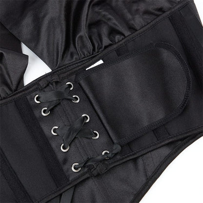 Gothic Cross Halter Neck Lace-up Overbust Corset