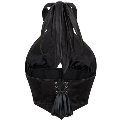 Gothic Cross Halter Neck Lace-up Overbust Corset