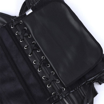 Gothic Irregular Lace-up zip Overbust Corset