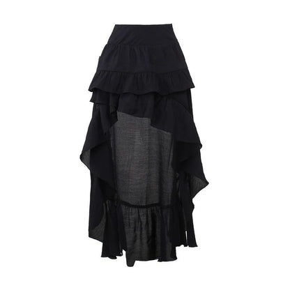 Gothic Irregular Ruffled Layered Skirt