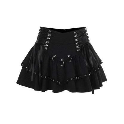 Gothic Lace-up Eyelets Short Skirt