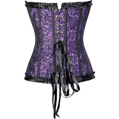 Gothic Lace-up Floral Mesh Overbust Corsets