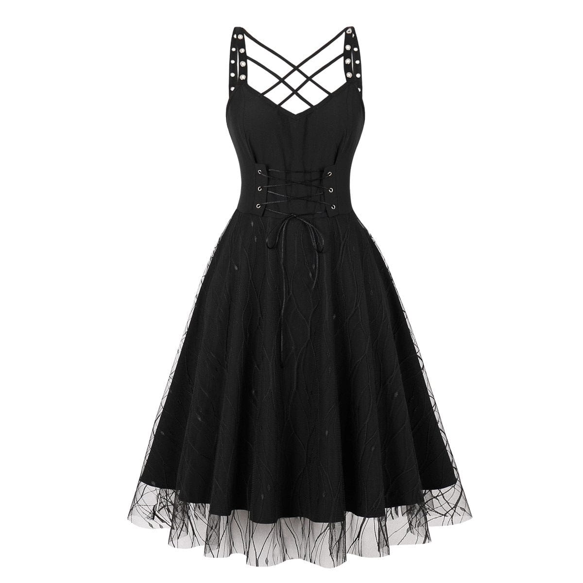 Gothic Lace-up Music Festival Slip Dress