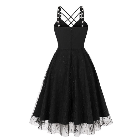 Gothic Lace-up Music Festival Slip Dress
