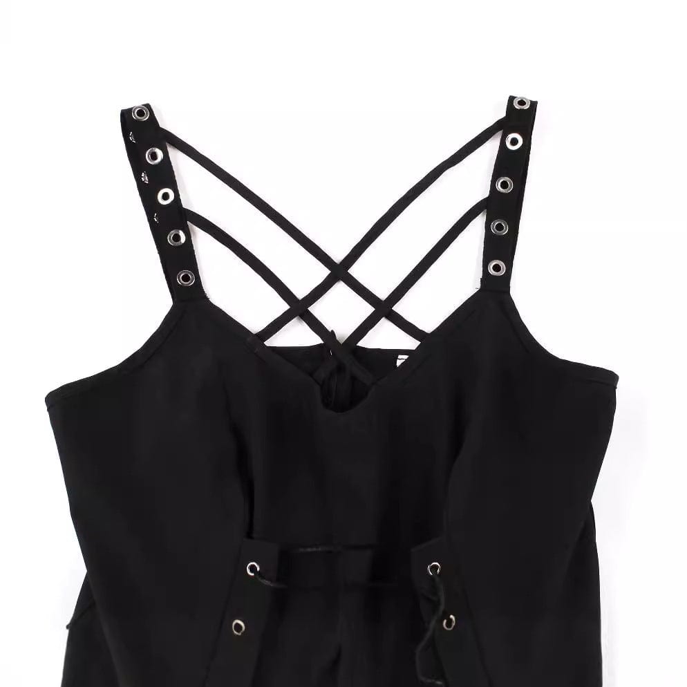 Gothic Lace-up Music Festival Slip Dress