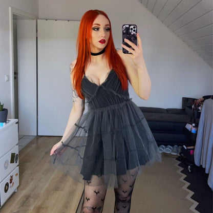 Gothic Mesh Slip Dresses