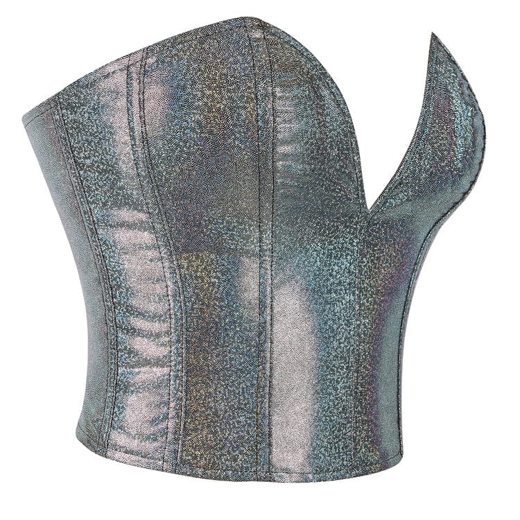 Gothic Plunging Sequin Lace-up Overbust Corset
