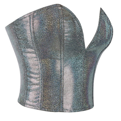 Gothic Plunging Sequin Lace-up Overbust Corset