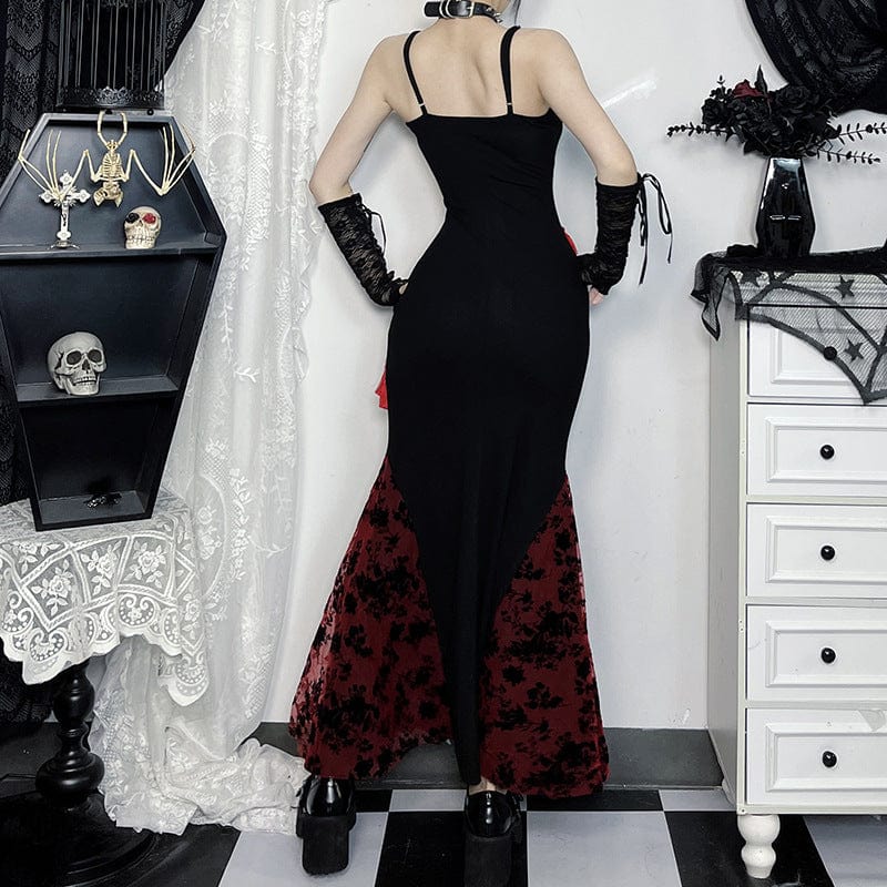 Gothic Tassels Contrast Color Lace Slip Dress Graduation Dress