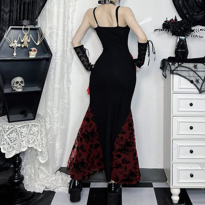 Gothic Tassels Contrast Color Lace Slip Dress Graduation Dress