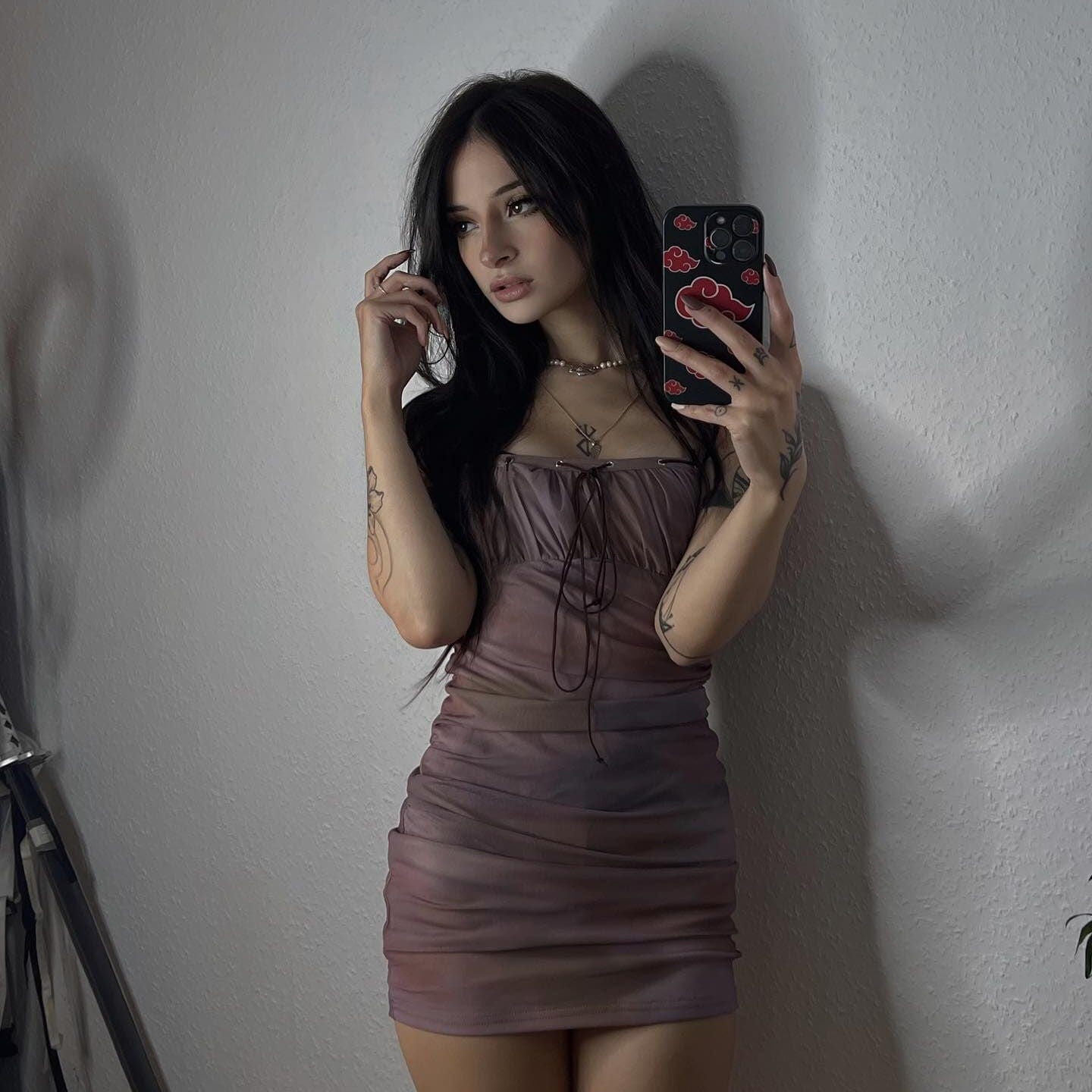 Grunge Lace-up Ruched Slip Dress