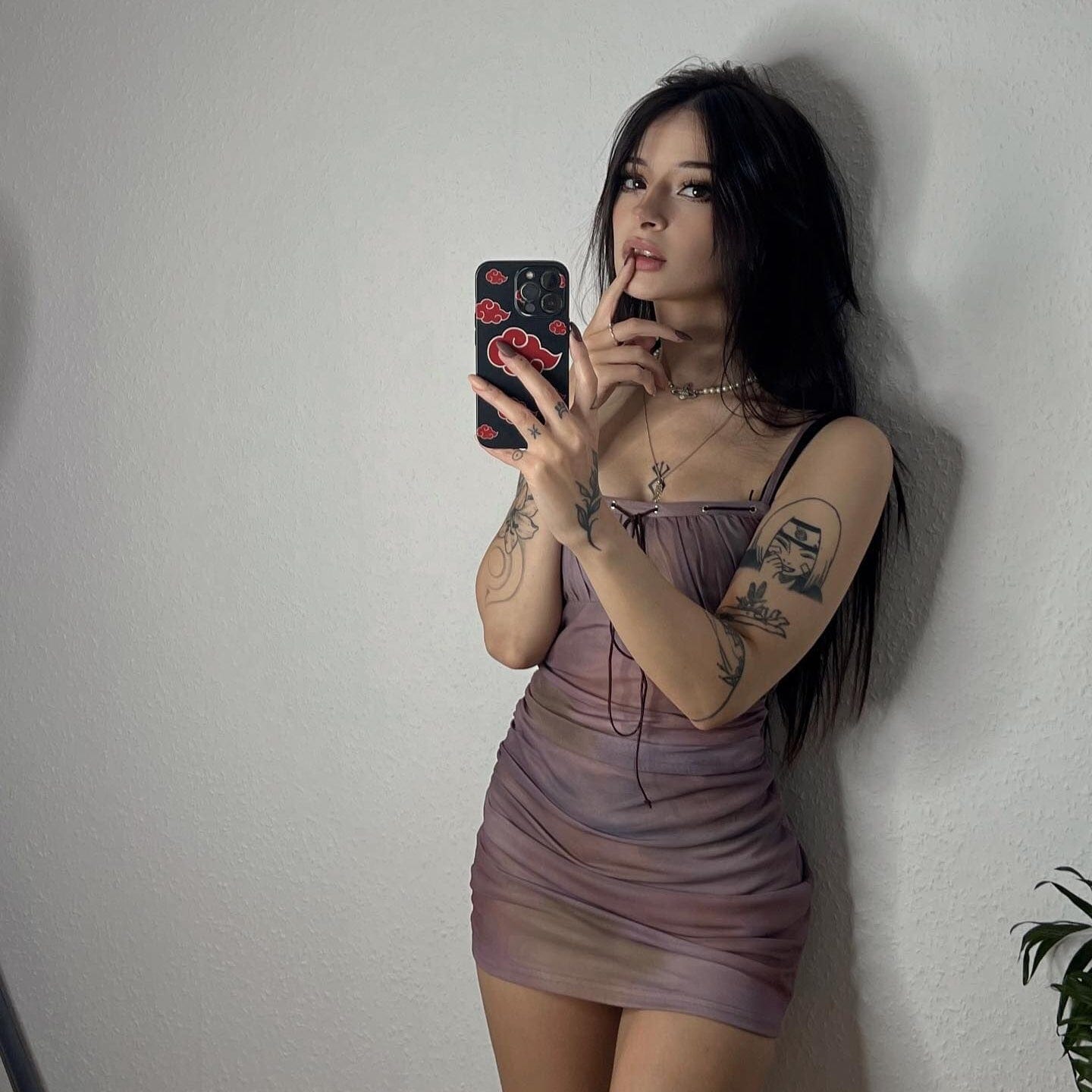 Grunge Lace-up Ruched Slip Dress