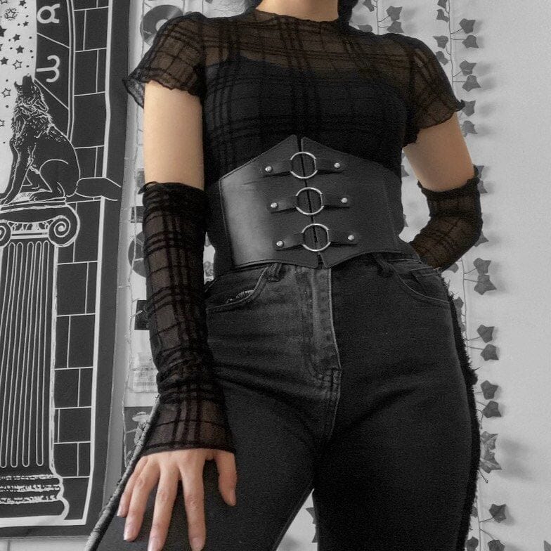 Grunge Plaid Sheer Dress with Slip Dress and Oversleeve