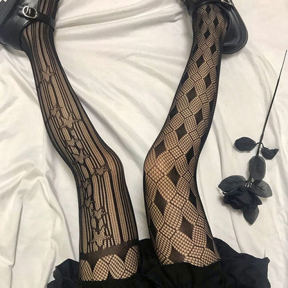 Punk Asymmetrical Lace Stockings