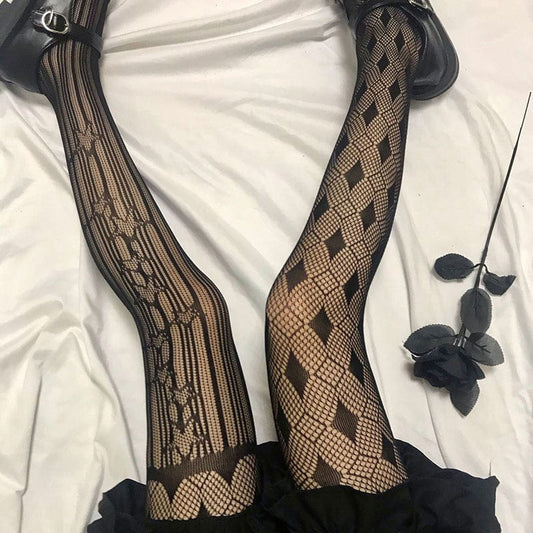 Punk Asymmetrical Lace Stockings