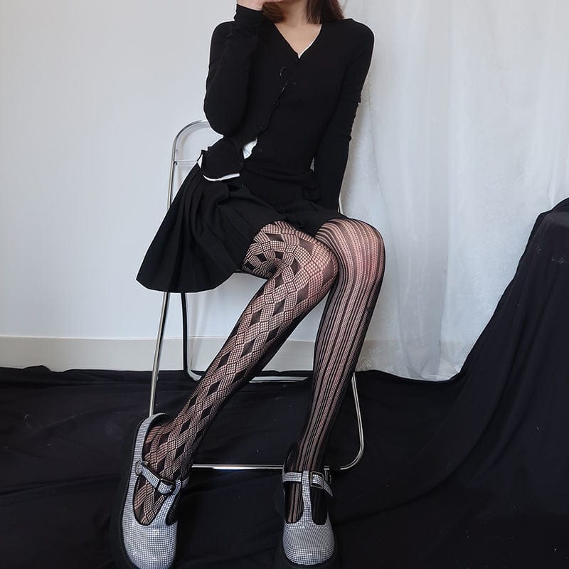 Punk Asymmetrical Lace Stockings