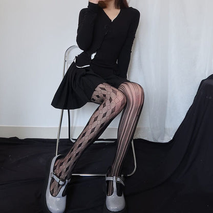 Punk Asymmetrical Lace Stockings