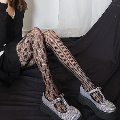 Punk Asymmetrical Lace Stockings