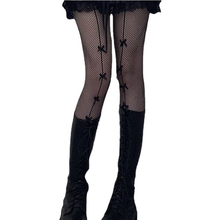 Punk Bowknot Fishnet Stockings