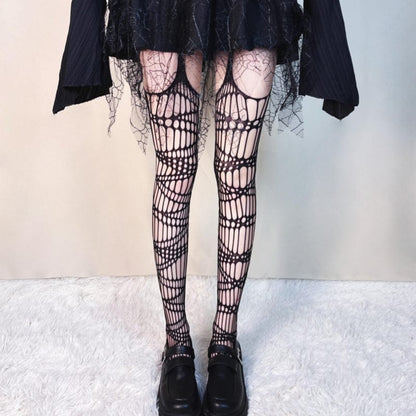 Punk Cutout Mesh Stocking