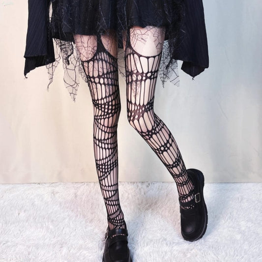 Punk Cutout Mesh Stocking