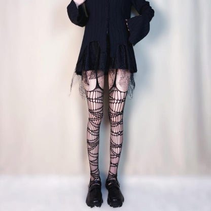 Punk Cutout Mesh Stocking