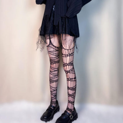 Punk Cutout Mesh Stocking