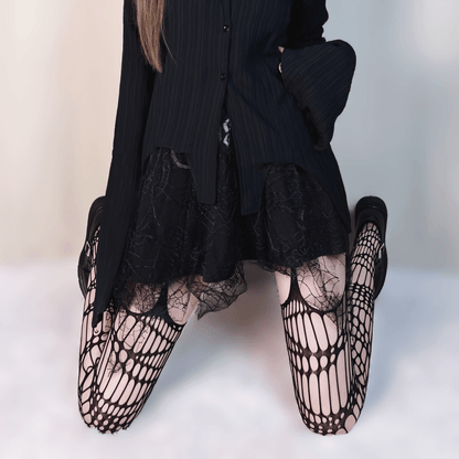 Punk Cutout Mesh Stocking