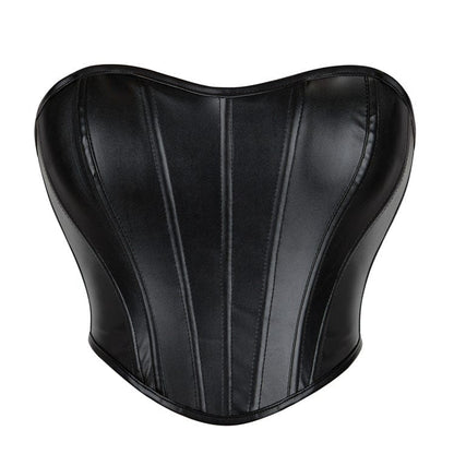 Punk Lace-up Faux Leather Overbust Corset