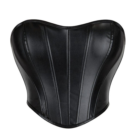 Punk Lace-up Faux Leather Overbust Corset