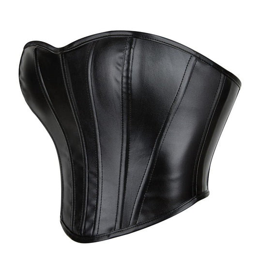 Punk Lace-up Faux Leather Overbust Corset